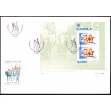 AÇOFB002-FDC BLOCO SÉRIE EUROPA - FOLCLORE - AÇORES - 1981