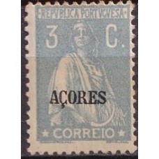 AÇO0162NAA-SELO CERES DENTEAÇÃO 12 X 11,5, 3C OUTREMER - AÇORES - 1912/25 - N