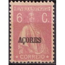 AÇO0167NA-SELO CERES DENTEAÇÃO 12 X 11,5, 6C - AÇORES - 1912/25 - N