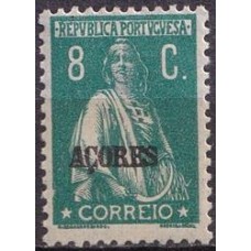 AÇO0171NA-SELO CERES DENTEAÇÃO 12 X 11,5, 8C VERDE - AÇORES - 1912/25 - N