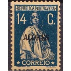 AÇO0176NA-SELO CERES DENTEAÇÃO 12 X 11,5, 14C - AÇORES - 1912/25 - N