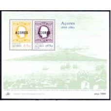 AÇOB001M-BLOCO EVOCAÇÃO DO 1º SELO POSTAL DOS AÇORES - AÇORES - 1980 - MINT