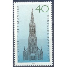 ALF0784M-SELO 600º ANIVERSÁRIO DA POSSE DO 1º PADRE NA CATEDRAL DE ULM - ALEMANHA FEDERAL - 1977 - MINT