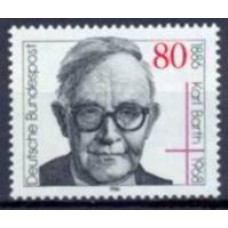 ALF1114M-SELO CENTENÁRIO DE NASCIMENTO DO TEÓLOGO KARL BARTH - ALEMANHA FEDERAL - 1986 - MINT