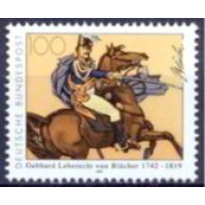 ALF1473M-SELO 250º ANIVERSÁRIO DO NASCIMENTO DE GEBHARD LEBERECHT VON BLUCHER - ALEMANHA FEDERAL - 1992 - MINT