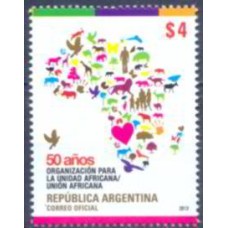 ARG2991M-SELO CINQUENTENÁRIO DA ORGANIZAÇÃO DA UNIDADE AFRICANA - ARGENTINA - 2013 - MINT