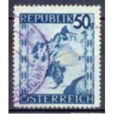 AUS0622U-SELO PAISAGENS, 50G AZUL - ÁUSTRIA - 1945/47 - U