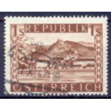 AUS0629UA-SELO PAISAGENS, 1S FUNDO LISO - ÁUSTRIA - 1945/47 - U