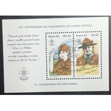 BC0053.06-BLOCO 75º ANIVERSÁRIO DO ESCOTISMO E 125º ANIVERSÁRIO DO NASCIMENTO DE BADEN-POWELL - 1982 - CBC BRASÍLIA