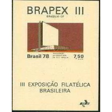 BL0041N-BLOCO EXPOSIÇÃO FILATÉLICA BRASILEIRA BRAPEX III - INAUGURAÇÃO DO EDIFÍCIO SEDE DA ECT - 78 - N