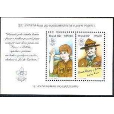 BL0053M-BLOCO 75º ANIVERSÁRIO DO ESCOTISMO E 125º ANIVERSÁRIO DO NASCIMENTO DE BADEN-POWELL - 1982 - MINT