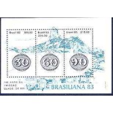 BL0057M-BLOCO EXPOSIÇÃO FILATÉLICA BRASILIANA 83 - 140 ANOS DA EMISSÃO 'OLHOS-DE-BOI' - 1983 - MINT