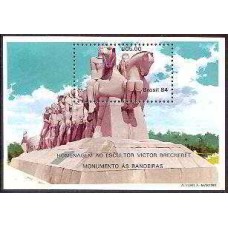 BL0065M-BLOCO HOMENAGEM AO ESCULTOR VICTOR BRECHERET - 1984 - MINT