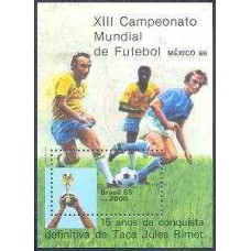 BL0070M-BLOCO XIII CAMPEONATO MUNDIAL DE FUTEBOL MÉXICO 86 - 1985 - MINT
