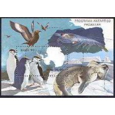 BL0084M-BLOCO PROANTAR- PROGRAMA ANTÁRTICO BRASILEIRO - FAUNA ANTÁRTICA - 1990 - MINT