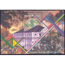 BL0103M-BLOCO CENTENÁRIO DO TEATRO AMAZONAS - 1996 - MINT