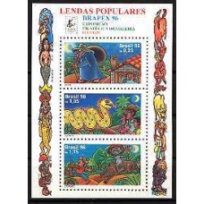 BL0106M-BLOCO EXPOSIÇÃO FILATÉLICA BRAPEX 96 - LENDAS POPULARES - 1996 - MINT