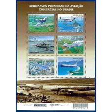 BL0122M-BLOCO AERONAVES PIONEIRAS DA AVIAÇÃO COMERCIAL NO BRASIL - 2001 - MINT