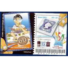 BL0132M-BLOCO COMO COLECIONAR SELOS - 150 ANOS DO SELO PORTUGUÊS - 2003 - MINT