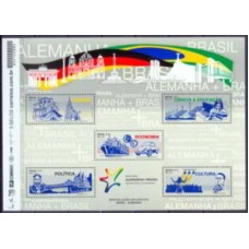 BL0175M-BLOCO RELAÇÕES ALEMANHA - TEMPORADA DA ALEMANHA NO BRASIL - 2013 - MINT