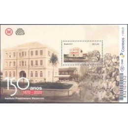 BL0223M-BLOCO 150 ANOS DO INSTITUTO PRESBITERIANO MACKENZIE - 2021 - MINT