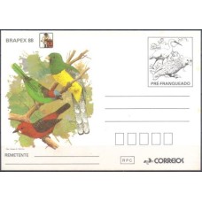 BP0167A-BILHETE POSTAL BRAPEX 88 - 1988 - FERRUGEM ACENTUADA