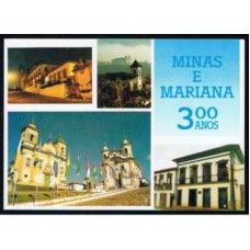 BP0169C-BILHETE POSTAL MINAS E MARIANA 300 ANOS - 1997 - COM CBC MARIANA