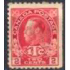 CAN0105UA-SELO GEORGE V, 2C VERMELHO - CANADÁ - 1915/16 - U