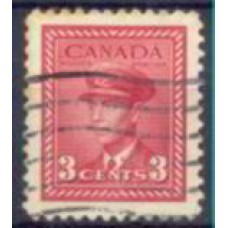 CAN0207U-SELO ESFORÇO DE GUERRA, 3C CARMIM - CANADÁ - 1943/48 - U