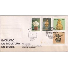 FD0108.01-FDC EVOLUÇÃO DA ESCULTURA NO BRASIL - 1976 - CPD E CBC SÃO PAULO - COM FERRUGEM