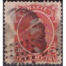 IM0023U.24-SELO DOM PEDRO II DENTEADO, 10 RÉIS VERMELHO - 1866 - U