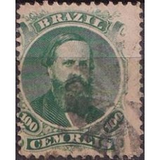 IM0027U.08-SELO DOM PEDRO II DENTEADO, 100 RÉIS - 1866 - U