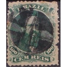 IM0027U.28-SELO DOM PEDRO II DENTEADO, 100 RÉIS - 1866 - U