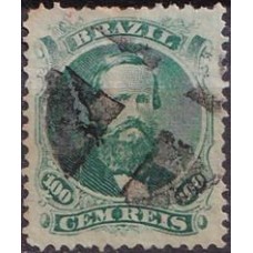 IM0027U.30-SELO DOM PEDRO II DENTEADO, 100 RÉIS - 1866 - U