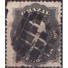 IM0028U.22-SELO DOM PEDRO II DENTEADO, 200 RÉIS - 1866 - U