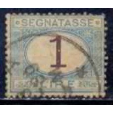 ITAX012U-SELO TAXA 1L CIFRA MARROM - ITÁLIA - 1870/1903 - U