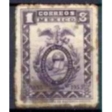 MEX0490N-SELO CENTENÁRIO DA SOCIEDADE DE GEOGRAFIA E ESTATÍSTICA, 1P - MÉXICO - 1933 - N - FERRUGEM ACENTUADA