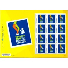 PB0035MF-FOLHA PERSONALIZADO PRISMA GOMADO, CENTENÁRIO CINEMA INDIANO, LOGO - 17 - MINT