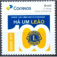 PB0061M-SELO PERSONALIZADO PRISMA GOMADO, 100 ANOS DO LIONS - 17 - MINT