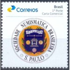 PB0078M-SELO PERSONALIZADO SOCIEDADE NUMISMÁTICA BRASILEIRA, GOMADO - 17 - MINT