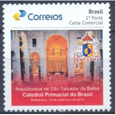 PB0107M-SELO PERSONALIZADO CATEDRAL PRIMACIAL DO BRASIL - INTERIOR, GOMADO - 2019 - MINT