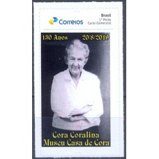 PB0125M-SELO PERSONALIZADO CORA CORALINA - MUSEU DE CORA, AUTOADESIVO - 2019 - MINT