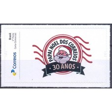 PB0131M-SELO PERSONALIZADO PAPAI NOEL DOS CORREIOS 30 ANOS, AUTOADESIVO - 2019 - MINT