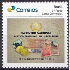 PB0146M-SELO PERSONALIZADO II ENCONTRO NACIONAL DE MULTICOLECIONISMO DE UBERLÂNDIA, PRISMA GOMADO - 2020 - MINT