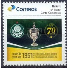 PB0192M-SELO PERSONALIZADO PALMEIRAS 70 ANOS DO MUNDIAL DE 1951, GOMADO - 2021 - MINT