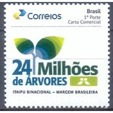 PB0198M-SELO PERSONALIZADO ITAIPU BINACIONAL - 24 MILHÕES DE ÁRVORES, GOMADO - 2022 - MINT