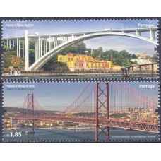 POR3348M-SÉRIE PONTES E OBRAS DE ARTE (DOS BLOCOS) - PORTUGAL - 2008 - MINT