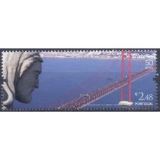 POR3392M-SELO 50 ANOS DO SANTUÁRIO DO CRISTO REI (DO BLOCO) - PORTUGAL - 2009 - MINT