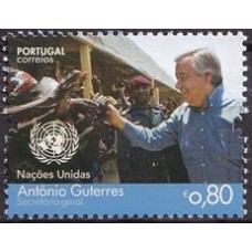 POR4198M-SELO SECRETÁRIO GERAL DA ONU ANTÓNIO GUTERRES - PORTUGAL - 2017 - MINT