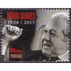 POR4233M-SELO HOMENAGEM AO PRESIDENTE MÁRIO SOARES - PORTUGAL - 2017 - MINT